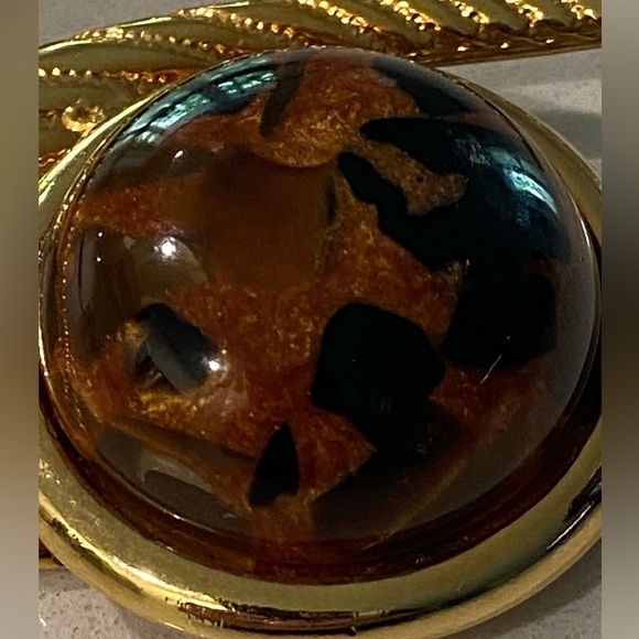 Beautiful Vintage Brooch With Tiger Eye Stone - Picture 7 of 7